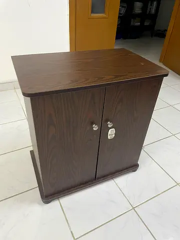 Small Wooden Nightstand / Bedside Table - Dark Finish