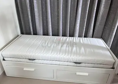 IKEA brimness daybed with 2 big storage drawers and 2 IKEA mattresses.