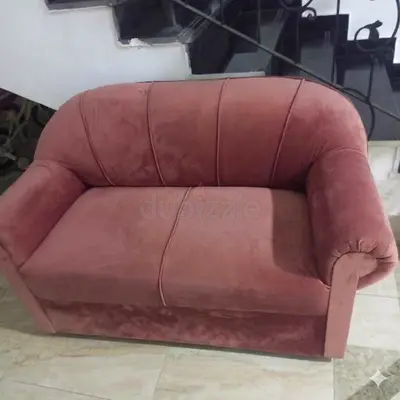 Compact 2-Seater Velvet Sofa in Rosewood - Good Condition-This product is a BRADOP Roma A25 love sea
