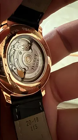 Tissot automatic mens watch - visible movement, leather strap