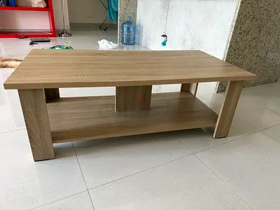 Simple Oak-Effect Coffee Table with Lower Shelf - Good Condition