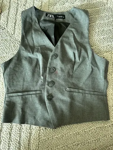 Grey Tailored Ladies Waistcoat / Vest - Zara, Size M