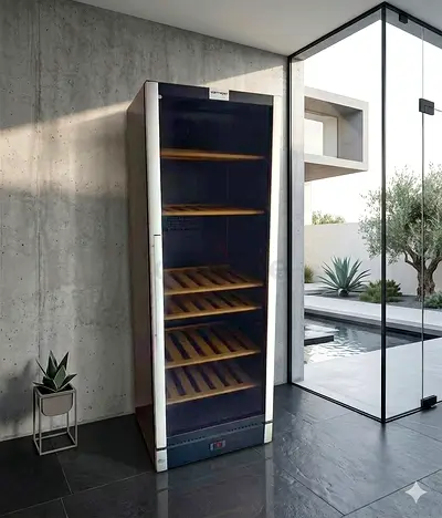 Vestfrost latest model 191 bottle dual temperature wooden shelf freestanding