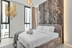 studio for Rent monthly in Al Jada Fully Furnished Studio in Aljada Compound Free parking Free gym a