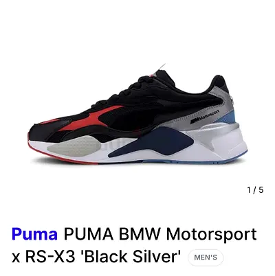 Puma BMW Motorsport RS-X3 Sneakers - Black/Silver (Mens)