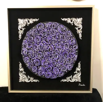 Framed Textured Purple Rose Wall Art by Randa