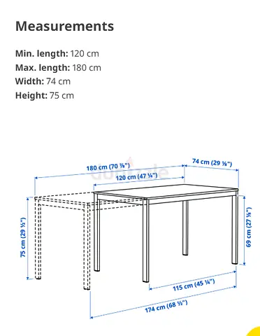 IKEA - EXTENDABLE DINING TABLE WITH 6 CHAIRS