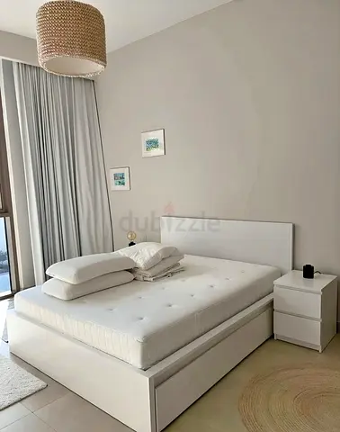 Ikea King size white Malm bed frame with Ikea King mattress