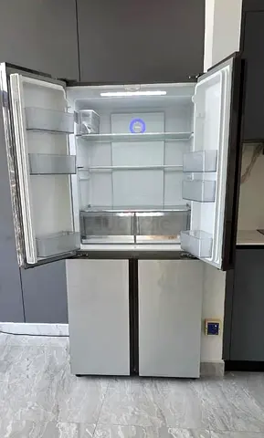Silver French Door Refrigerator, 4-Door - Good Working Condition