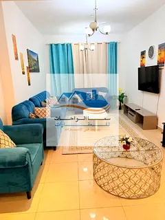 Sharjah – Al Khan, Al Rose Tower 1 Bedroom Apartment with Living Room, 2 Bathrooms, and Kitchen Fu