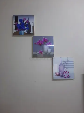 Set of 3 Floral Canvas Wall Art - Purple Orchids