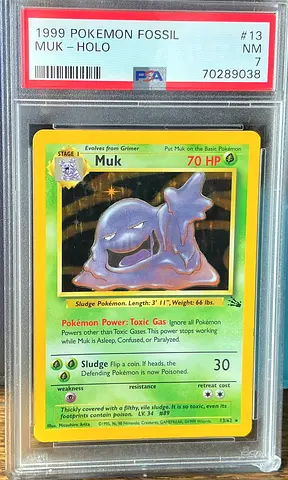 Pokémon 1999 Fossil Muk PSA 7 Holo Card