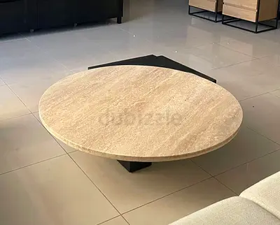 Pan Home Coffee Table - Travertine and Black timber - Perfect condition