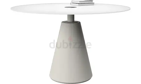 BoConcept Madrid Glass Dining Table with Conical Base - White