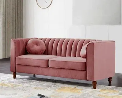 Modern stylish Designe 2 seater sofa in soft velvet Fabric
