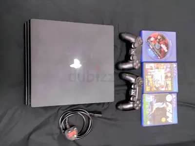 Sony PlayStation 4 pro with 3 Controllers and 3 Games ( Samsung 4 terabytes installed ) 🔥