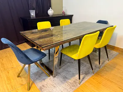 Marina Home Railway Wood Dining Table Set