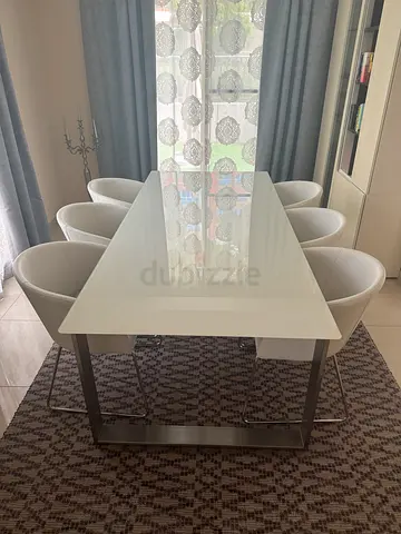 Hülsta Dining Set | Table + 6 Chairs | Genuine Leather