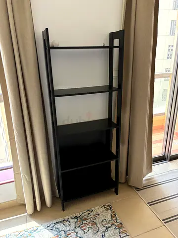 Black Open Wardrobe / Clothes Rack with Shelves - Good Condition. Comes together with shoe cabinet.