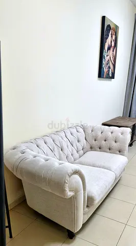 Handmade English Linen Chesterfield 2 Sofas cloud feather