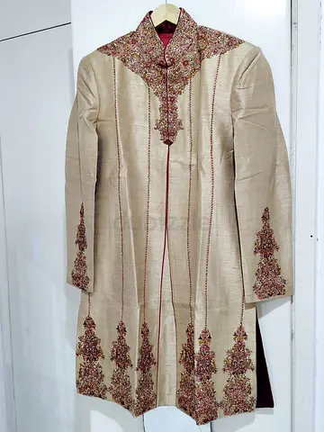 Wedding Sherwani + Churidaar pant + Inner Shirt + Long scarf