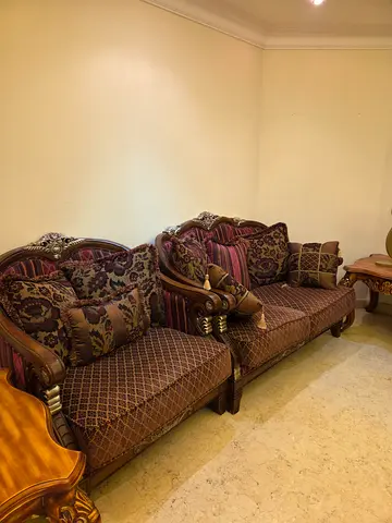 Classic carved wooden seater sofa set with cushions 13 seater