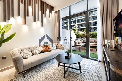 Furnished 1BR | Low Floor & Huge Terrace | Utilities Included | Azizi Riviera 26