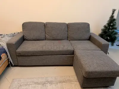 Gray L-shaped 3-seater Sofa with Chaise - Good Condition