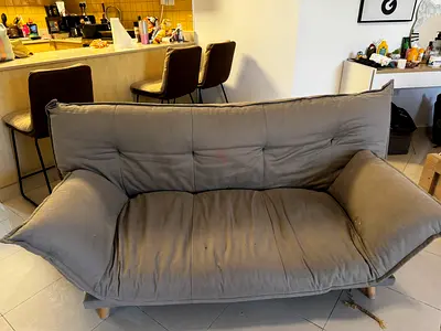 Gray 2-Seater Sofa / Futon in Good Used Condition