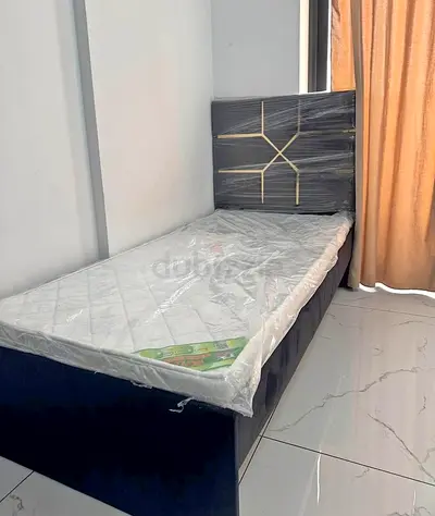 Band New Single Bed with Headboard and New Mattress - Dark Grey