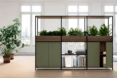 Modern Office Divider Shelf without Planter | Stylish Storage Unit