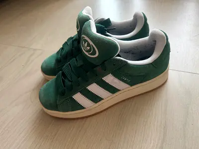 Green Adidas Campus Suede Sneakers - Size UK 7.5 (41.5)