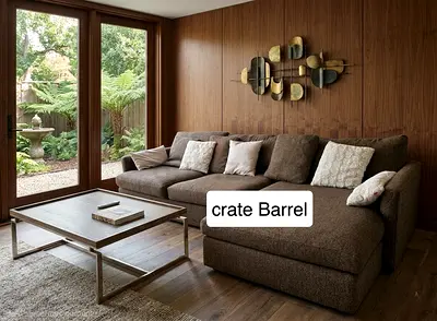 Crategbarrel L Shape Sofa Excellent condition