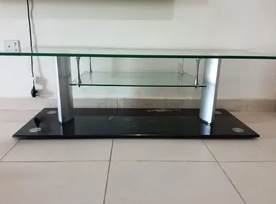 Glass Top Coffee Table with Aircraft Model Display Base