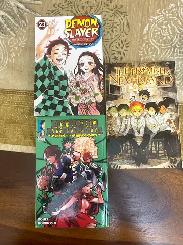 Bundle of Manga: Demon Slayer Vol.23, My Hero Academia Vol.?, The Promised Neverland Vol.7