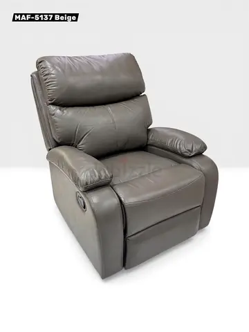 Comfortable Beige Leather Recliner Chair - Single Seater MAF-5137