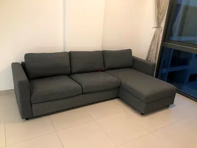 Ikea vimle gray lshape sofabed with storage space