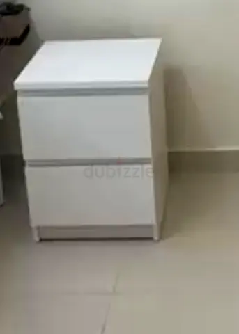 White 2-Drawer Bedside Table / Nightstand - Simple Modern Design