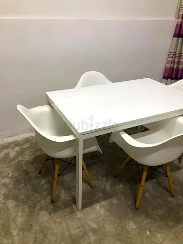 Dining Table with white 4-chairs