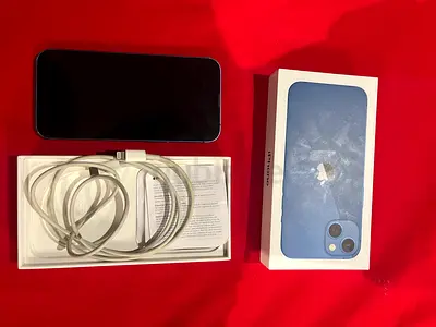 iPhone 13 Blue with Box and Charger Cable - Good Condition