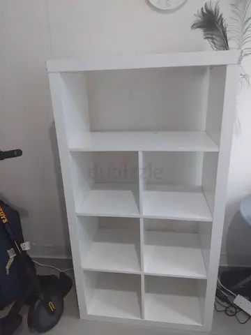 White 8-Cube Storage Shelving Unit - Good Condition