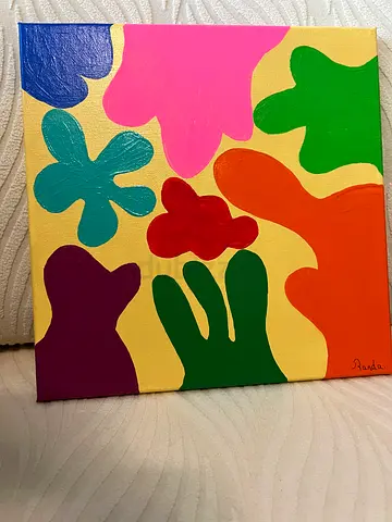 Hand-painted Abstract Colorful Canvas Painting - 30x30 cm