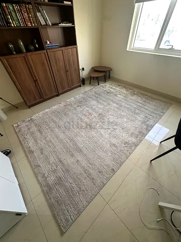 Large neutral beige/grey area rug - good condition