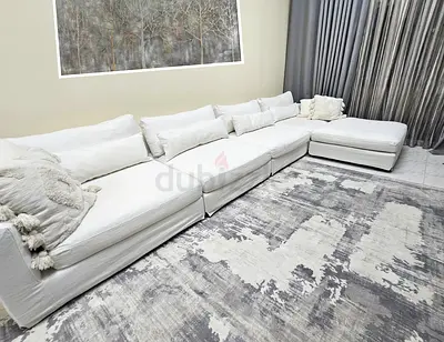 MARINA HOME Sectional Sofa with Ottoman Full Filled Feather like new