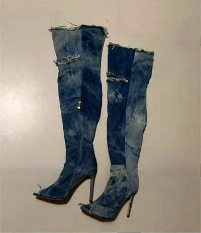 Y2K - Thigh High Jean Boots