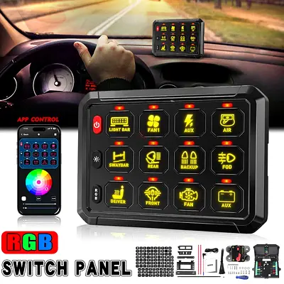 MICTUNING P1s RGB 5 Inch 12 Gang Switch Panel, High Power 6 Level Brightness