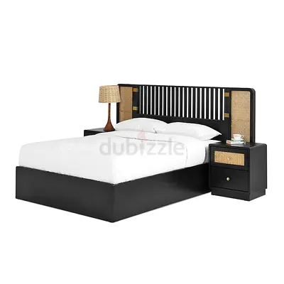 King Size Rattan Trinity Bed takes 180x200 Mattress - As New - 1 Year Old