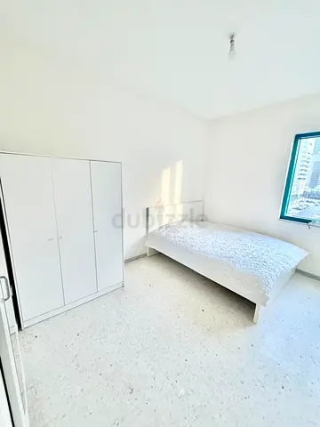 Simple White Single Bed with Wardrobe - Good Condition