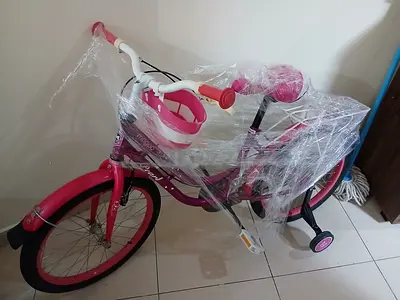 Pink Kids Bicycle with Training Wheels - Good Condition