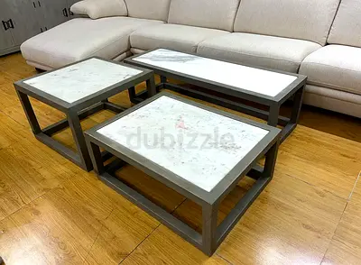 Marina Home Marble Top Coffee Tables Set